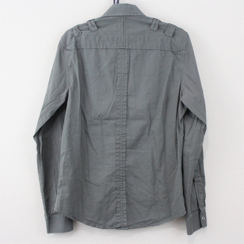 Zara Military Olive Army Green Button Up Shirt P94 - Picture 4 of 4